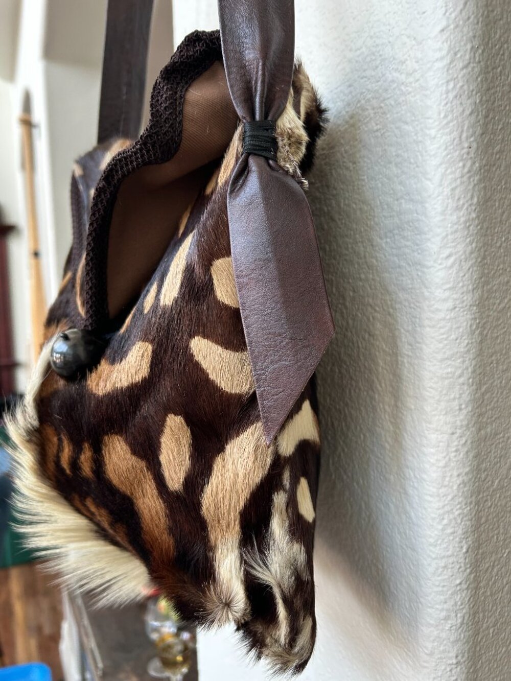 Rafael Sanchez Vintage Tiger Print Hair-0n-hide Shoulder Bag - Picture 3 of 11